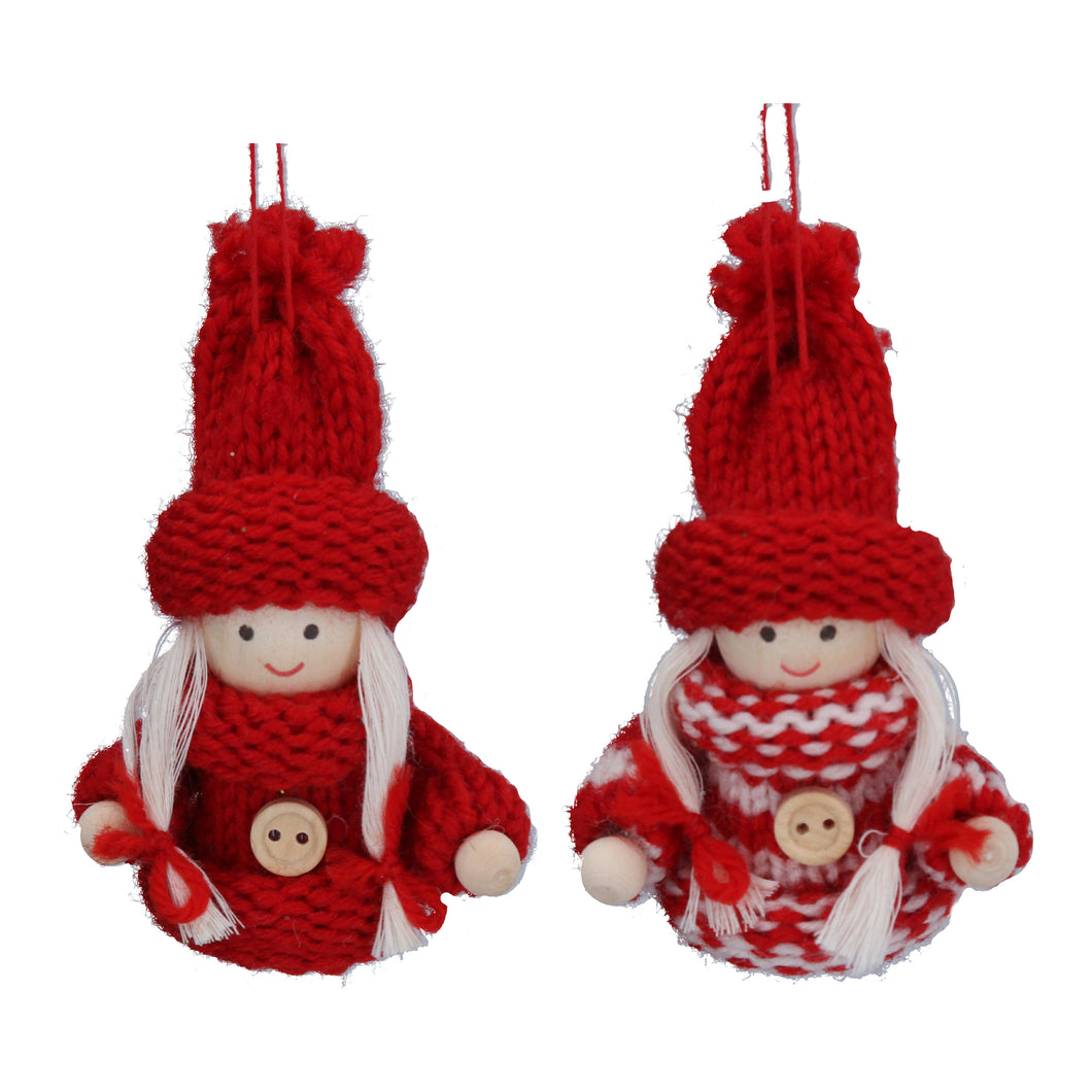 Scandi Girl Knitted Decorations
