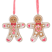 Load image into Gallery viewer, Gingerbread Men with Bow Ties Decoration Set
