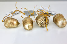 Load image into Gallery viewer, Gold Acorn Mini Christmas Tree Decorations
