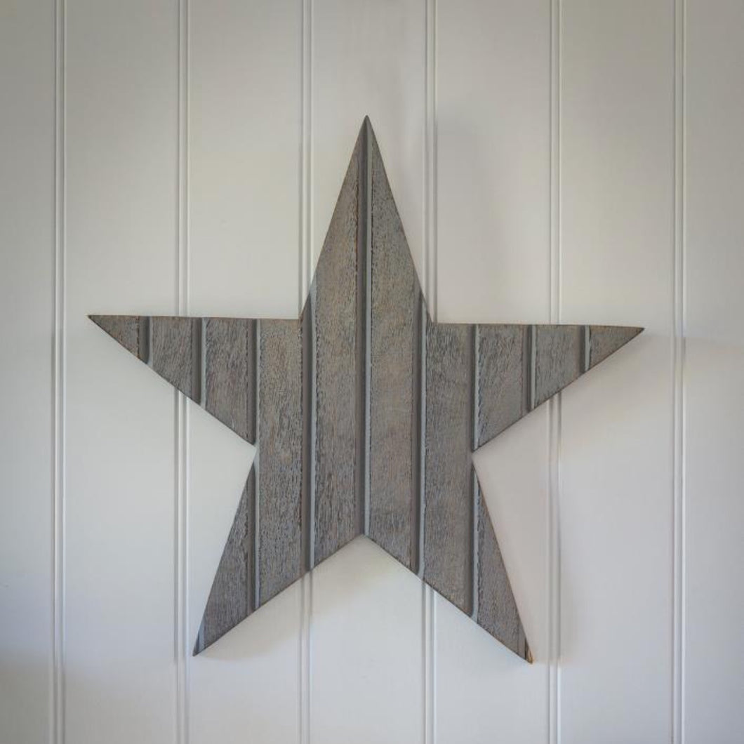 Grey Rustic Wall Star
