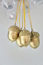 Load image into Gallery viewer, Gold Acorn Mini Christmas Tree Decorations
