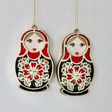 Load image into Gallery viewer, Babushka Wooden Doll Decoration Set
