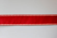 Load image into Gallery viewer, Red Gingham Trim Wide Wire Ribbon
