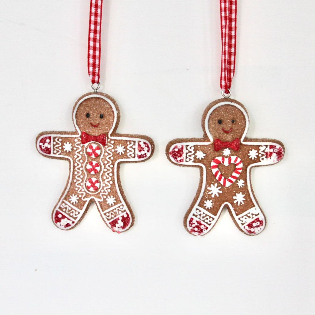 Gingerbread Men with Bow Ties Decoration Set