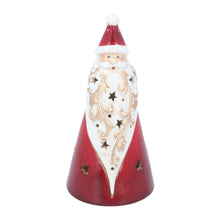 Load image into Gallery viewer, Ceramic LED Santa with Cut-out Stars
