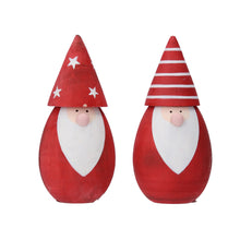 Load image into Gallery viewer, Scandi Santa Red Wooden Ornament Set
