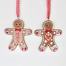 Load image into Gallery viewer, Gingerbread Men with Bow Ties Decoration Set

