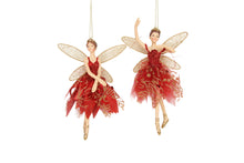 Load image into Gallery viewer, Red and Gold Christmas Fairy
