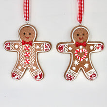 Load image into Gallery viewer, Gingerbread Men with Bow Ties Decoration Set
