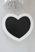 Load image into Gallery viewer, Distressed White Wood Hanging Heart Chalkboard
