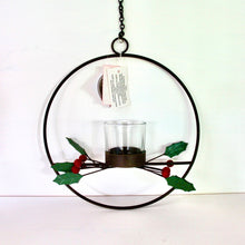 Load image into Gallery viewer, Metal Circle Holly T-Light Holder
