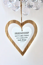Load image into Gallery viewer, Friendship Wooden Heart Decoration
