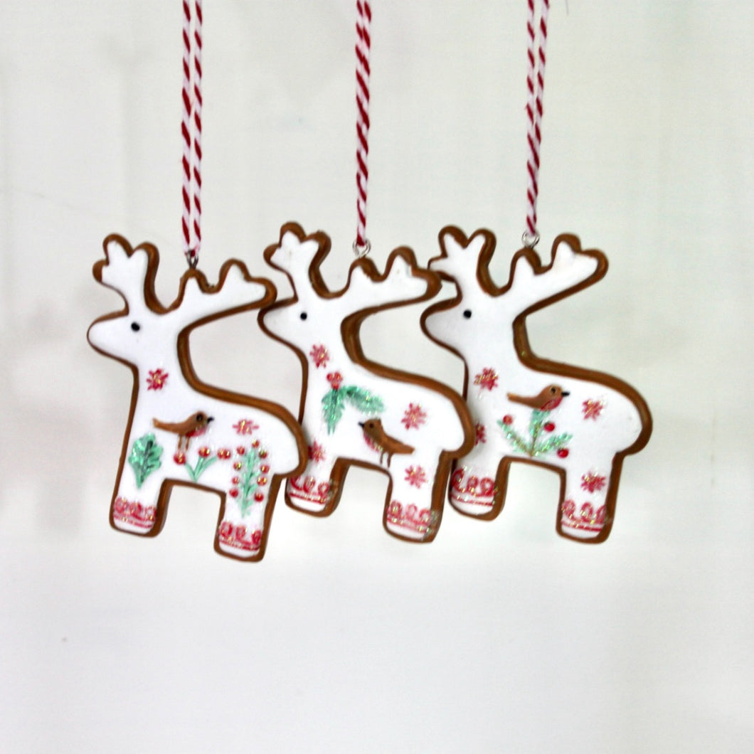 Gingerbread Reindeer Decoration Set