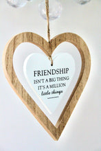 Load image into Gallery viewer, Friendship Wooden Heart Decoration
