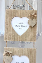 Load image into Gallery viewer, Triple Heart Wooden Hanging Photo Frame
