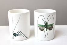 Load image into Gallery viewer, Green Bug Porcelain Candle Holder Set
