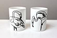 Load image into Gallery viewer, Flamingo Porcelain Candle Holder Set
