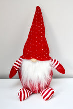 Load image into Gallery viewer, Nordic Fabric Sitting Stripy Santa Gonk
