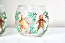 Load image into Gallery viewer, Gingerbread Men Glass Candle Holder
