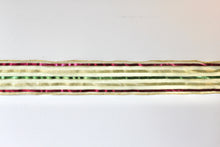 Load image into Gallery viewer, Green Stripe Wide Wire Ribbon
