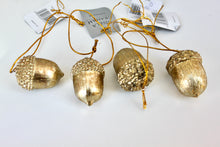 Load image into Gallery viewer, Gold Acorn Mini Christmas Tree Decorations
