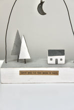 Load image into Gallery viewer, Love you to the moon and back&#39; Moonlit Cabin Scene
