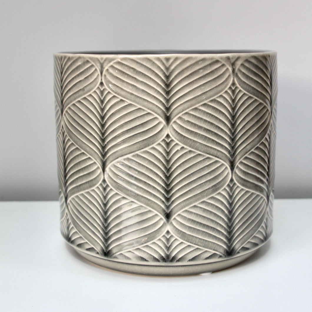 Grey Wave Ceramic Pot Cover