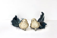 Load image into Gallery viewer, Blue &amp; Green Glitter Feather Clip on Birds

