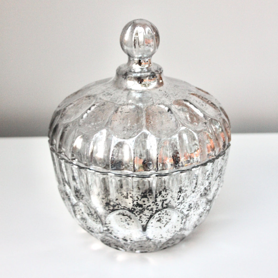 Silver Lustre Glass Pot