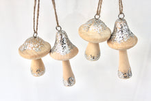 Load image into Gallery viewer, Silver Glitter Wooden Toadstools
