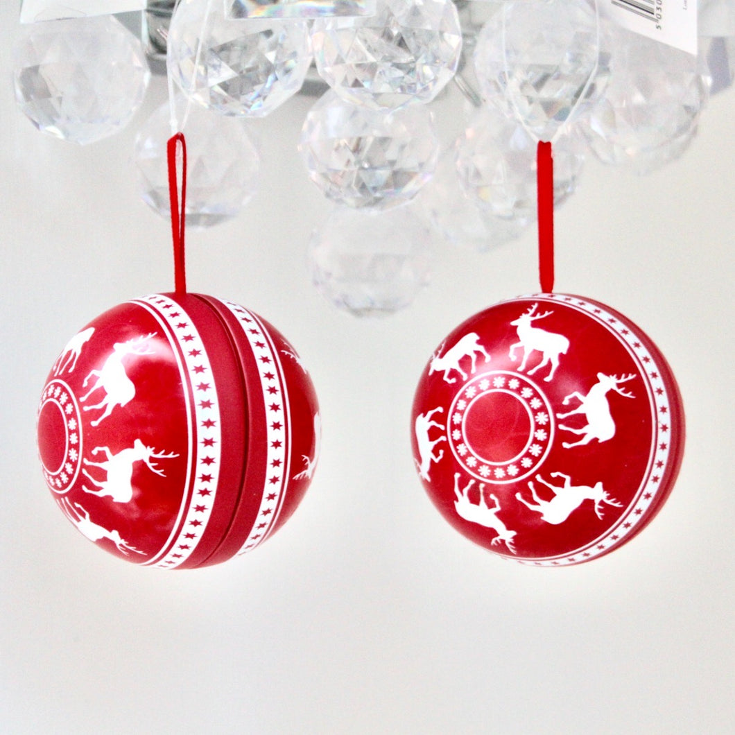 Tin Box Ball Christmas Decoration Set