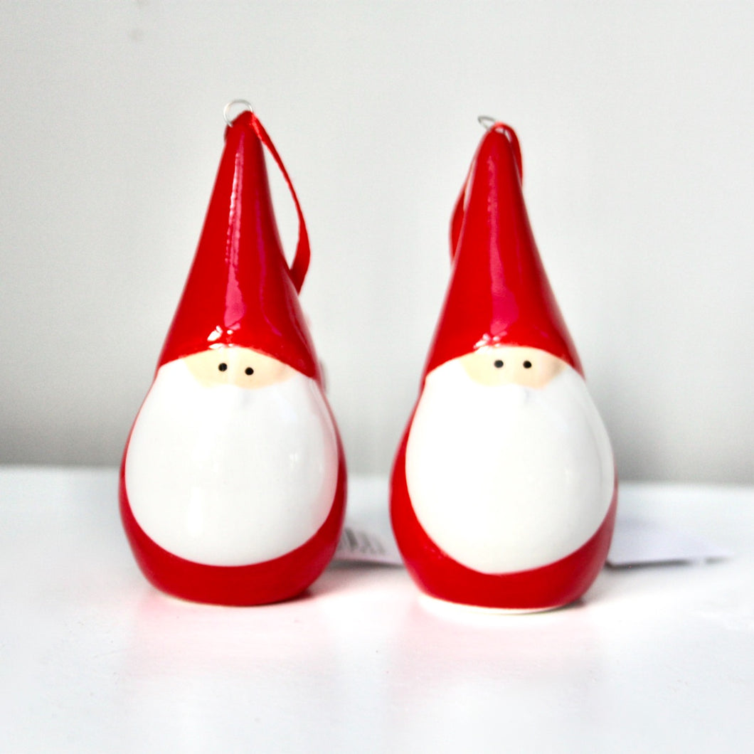 Ceramic Red Santa Gonk Decorations