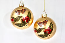 Load image into Gallery viewer, Butterfly Gold Leaf Glass Bauble
