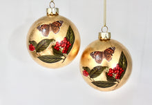 Load image into Gallery viewer, Butterfly Gold Leaf Glass Bauble
