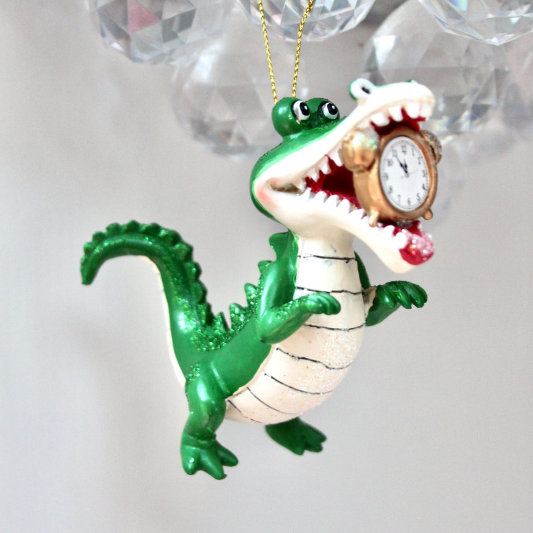 Crocodile with Clock Tree Decoration