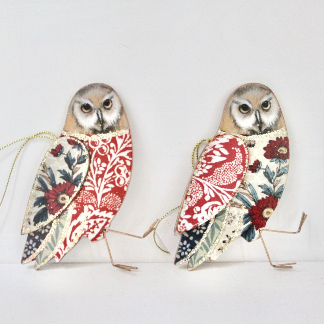 Wooden Christmas Owl Set
