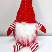 Load image into Gallery viewer, Nordic Fabric Sitting Stripy Santa Gonk
