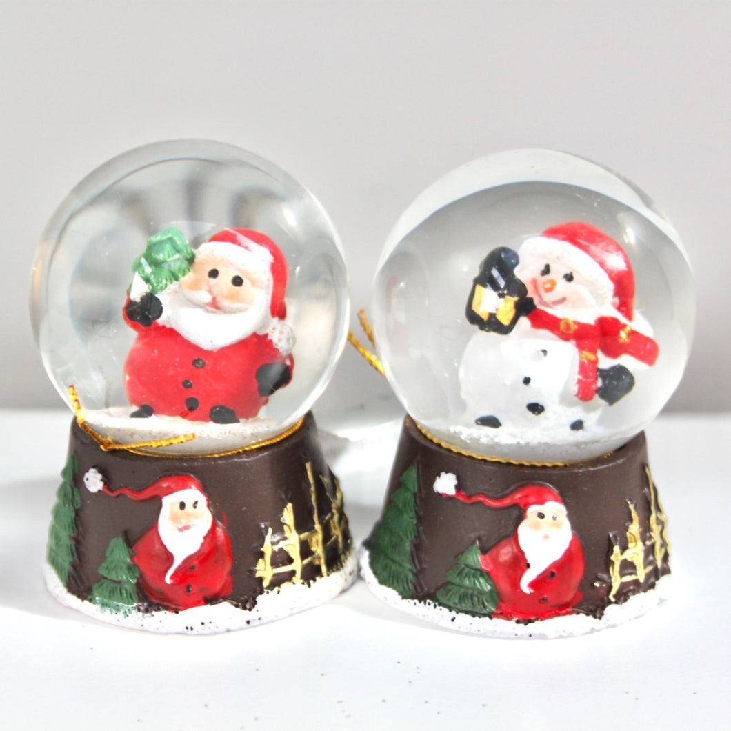 Santa & Snowman Mini Snow Globes