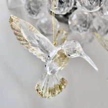 Load image into Gallery viewer, Gold Glitter Acrylic Hummingbird
