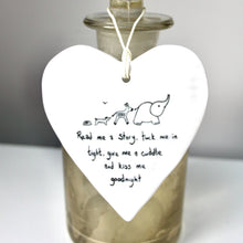 Load image into Gallery viewer, &#39;Read me a story..&#39; Wobbly Porcelain Heart
