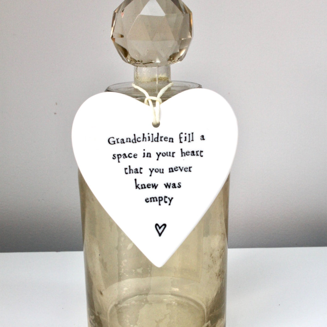 'Grandchildren fill a space..' Porcelain Heart