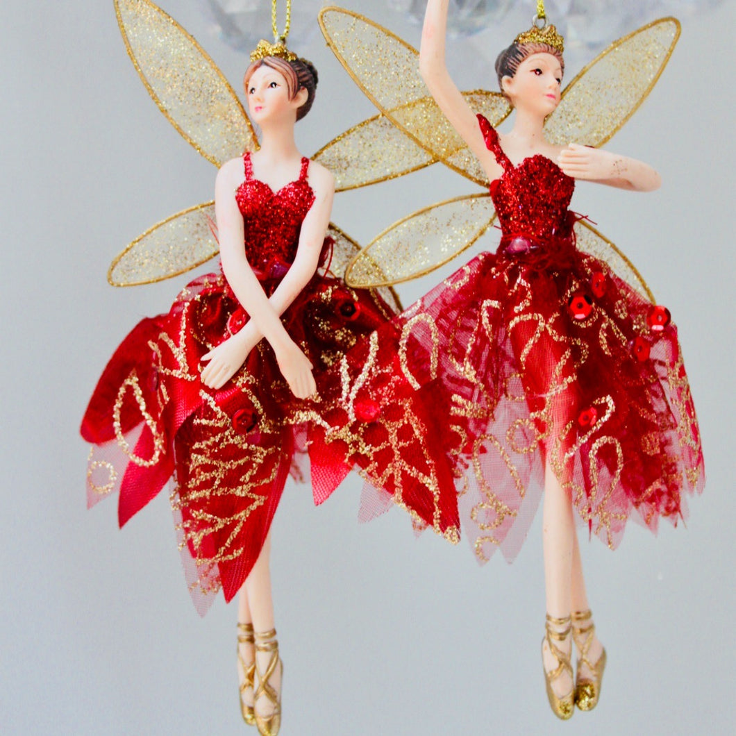 Red and Gold Christmas Fairy