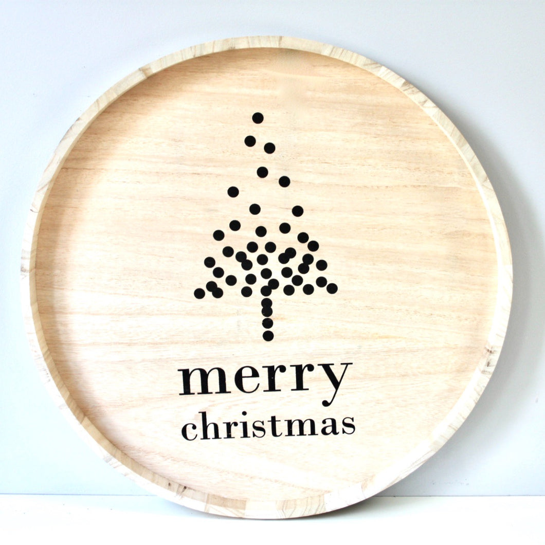 Merry Christmas Wooden Tray