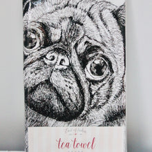 Load image into Gallery viewer, Pugs &amp; Kisses Tea Towel

