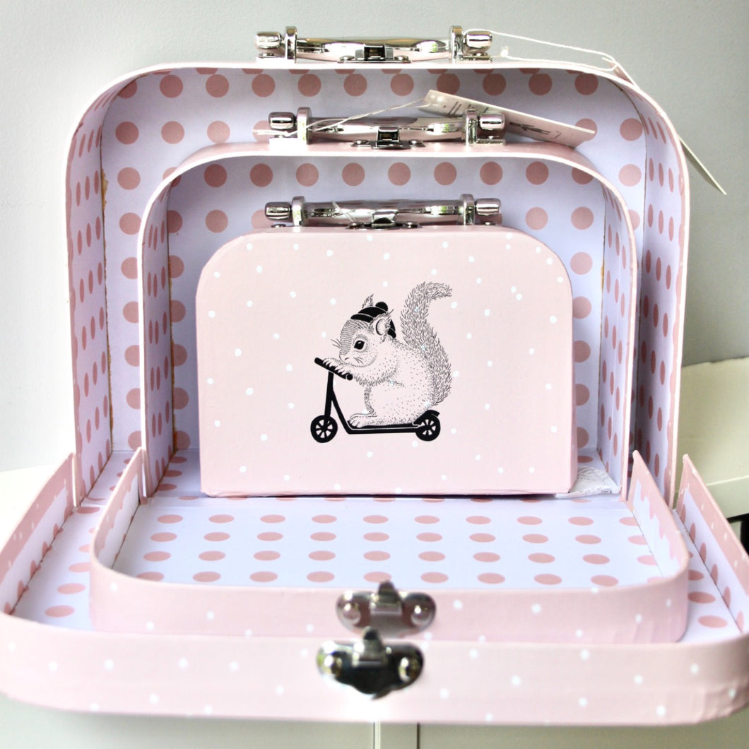 Squirrel Pink Design Toy Suitcases