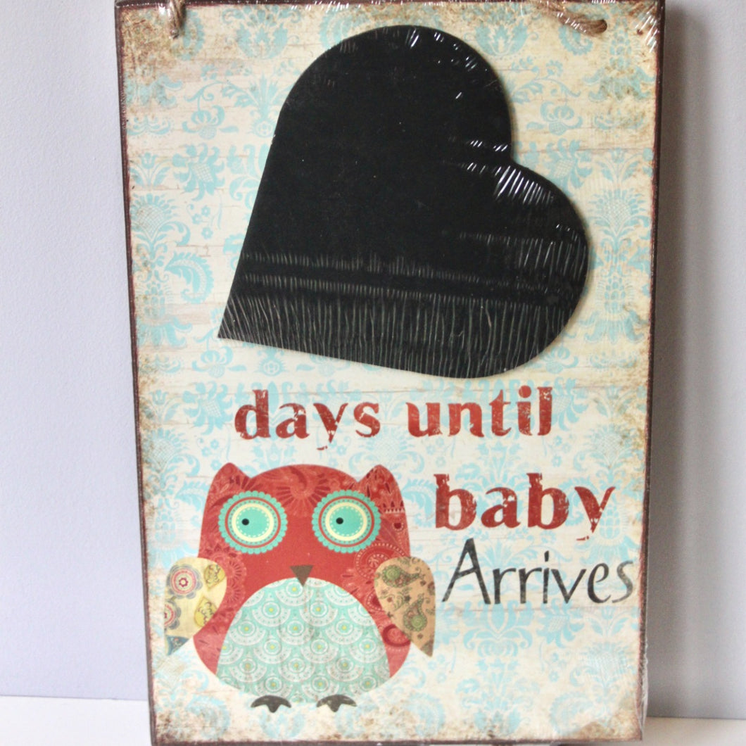 'Days Until Baby Arrives' Wooden Chalkboard Sign
