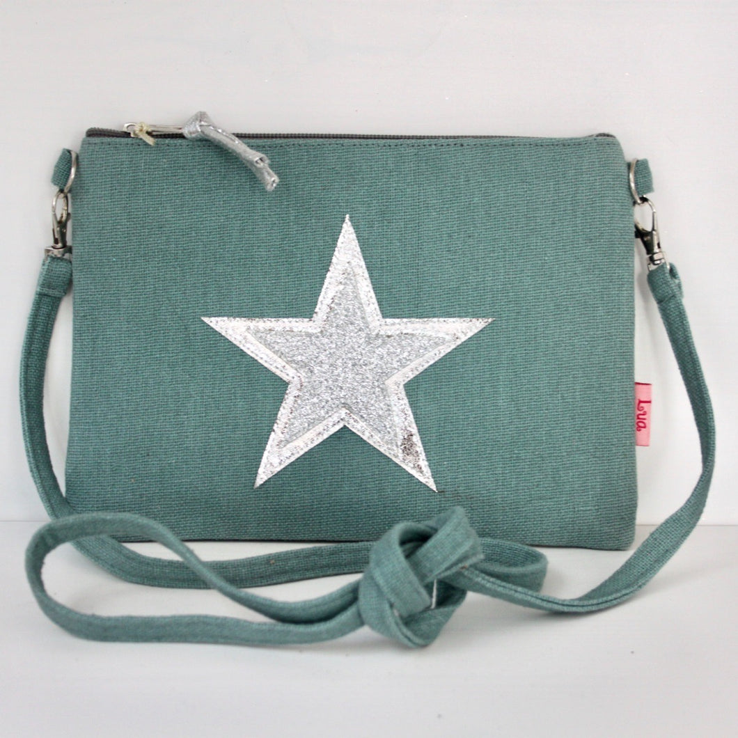 Sage Green Star Crossbody Purse Bag