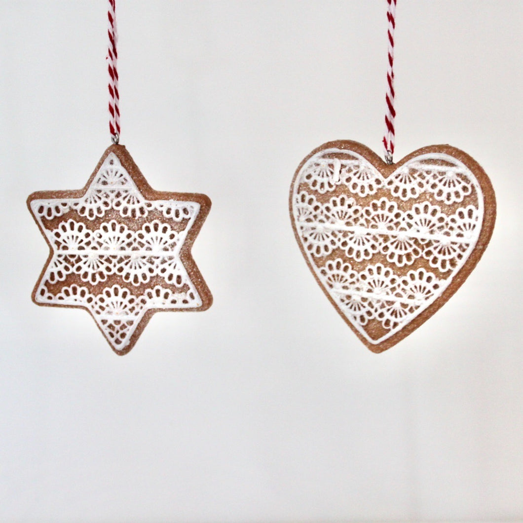 Iced Gingerbread Star & Heart Set