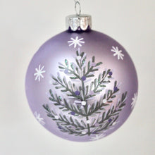 Load image into Gallery viewer, Matt Lilac Glass Ball with Silver Tree
