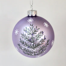 Load image into Gallery viewer, Matt Lilac Glass Ball with Silver Tree Set
